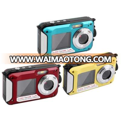 24mp/20mp dual waterproof digital camera with rechargeable lithium battery